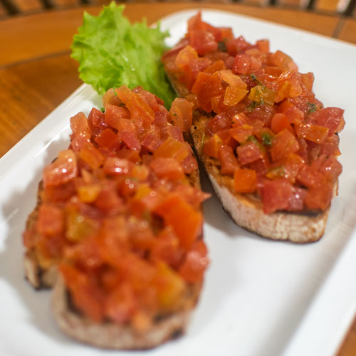 PalmBeach Tropical Restaurant | Italian Bruschetta [TO SHARE] | toasted bread with tomato, basil and extra virgin olive oil